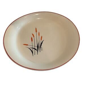 Vtg Platter Sears Roebuck & Co. 12" Universal Cattail Orange Pussywillow 1944
